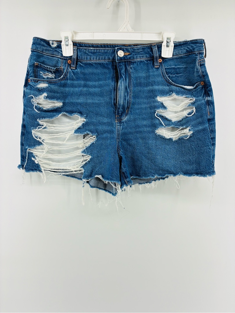American Eagle Outfitters Distressed Blue Denim Cutoff Jean Shorts